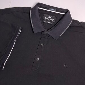 Buttercloth Men's 3XL Black Polo Golf Icy Cotton Regular Fit Short Sleeve
